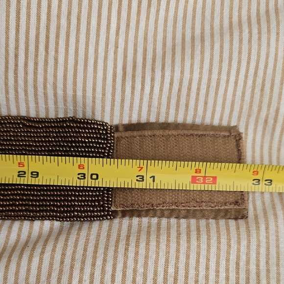 Vintage Artisan Beaded Women's Belt in Purple and Bronze Velcro Closure - Picture 8 of 11